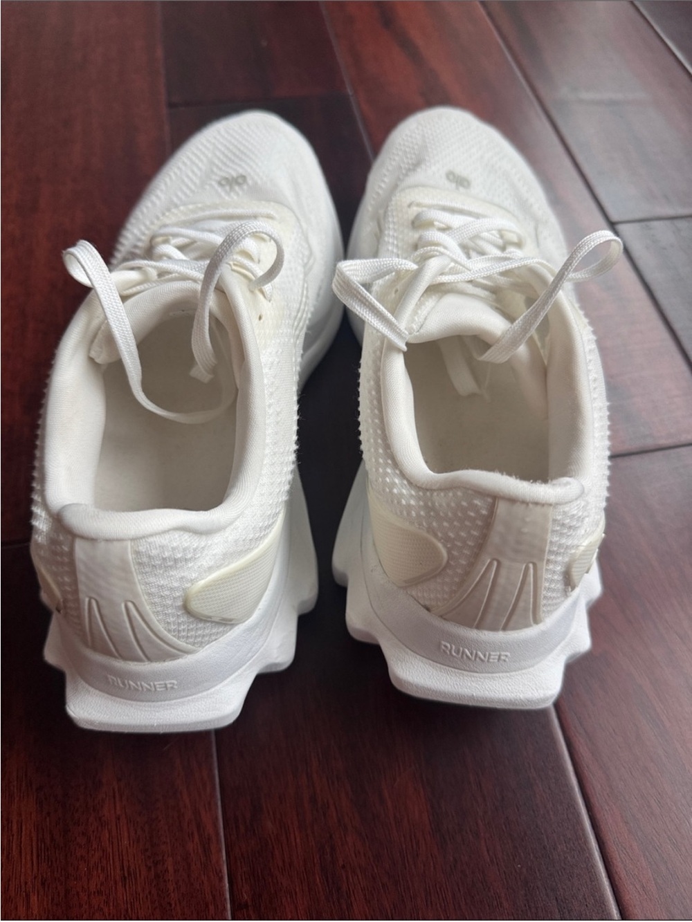 Alo Yoga Women's All-White Knit Trainer Sneaker View 3